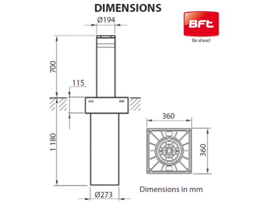 Боллард BFT STOPPY B 200/700