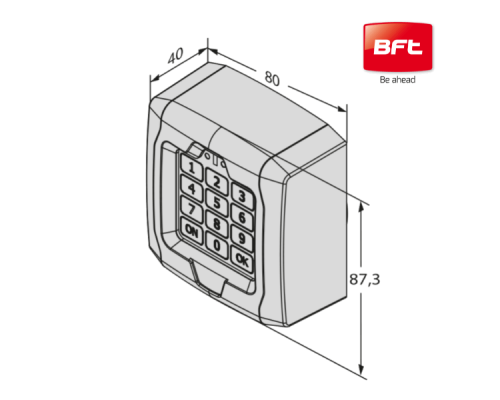 QBO TOUCH пульт кодовый 10-канальный беспроводной, в корпусе IP 55